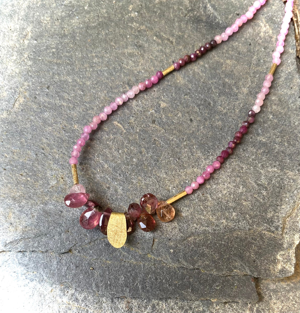 Collar turmalina rosa