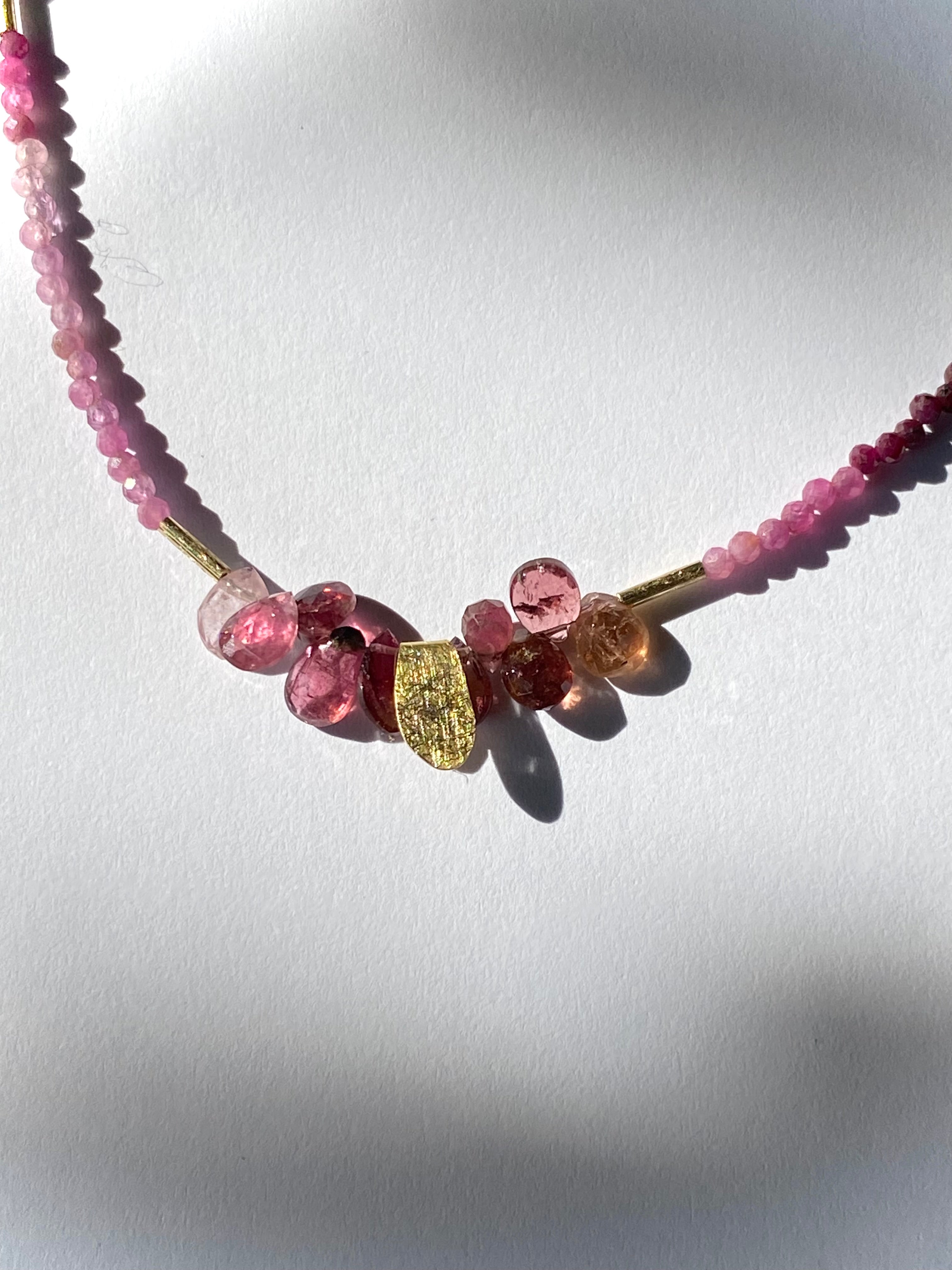 Collar turmalina rosa