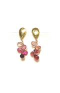 Pendiente de oro con turmalinas rosas