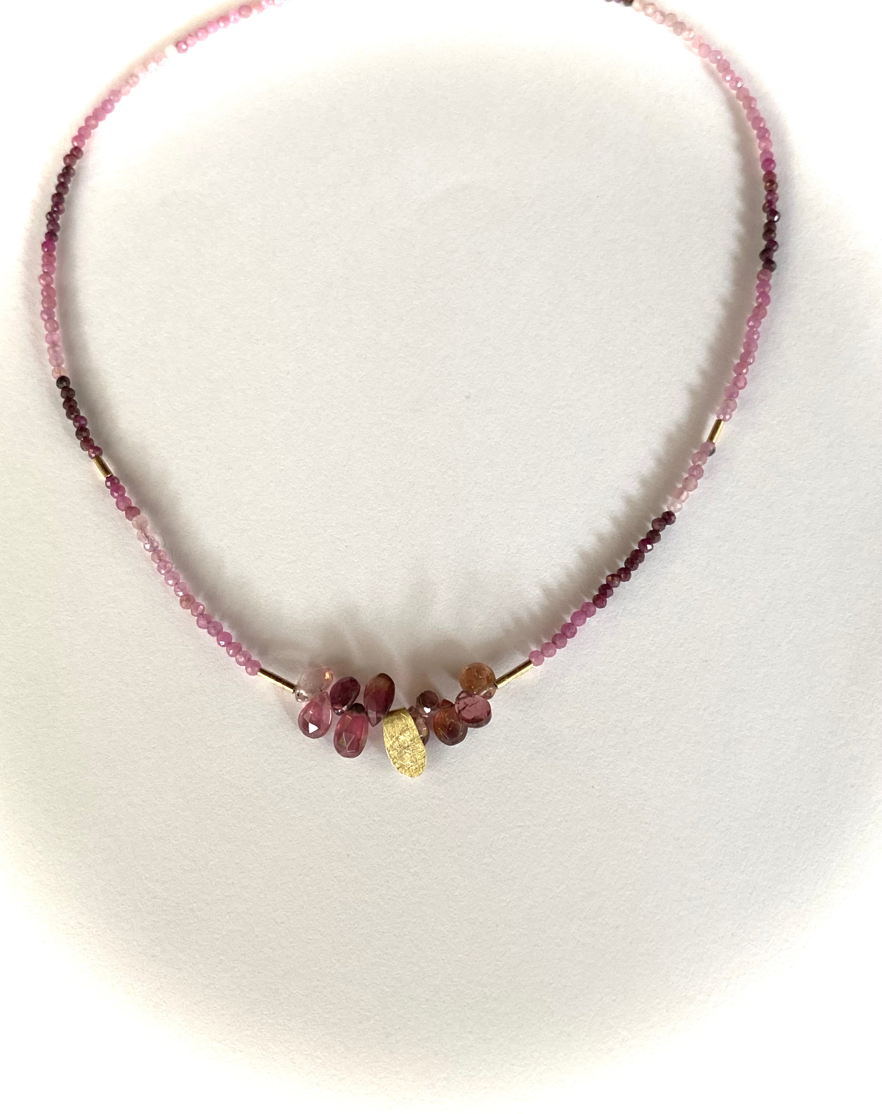 Collar turmalina rosa