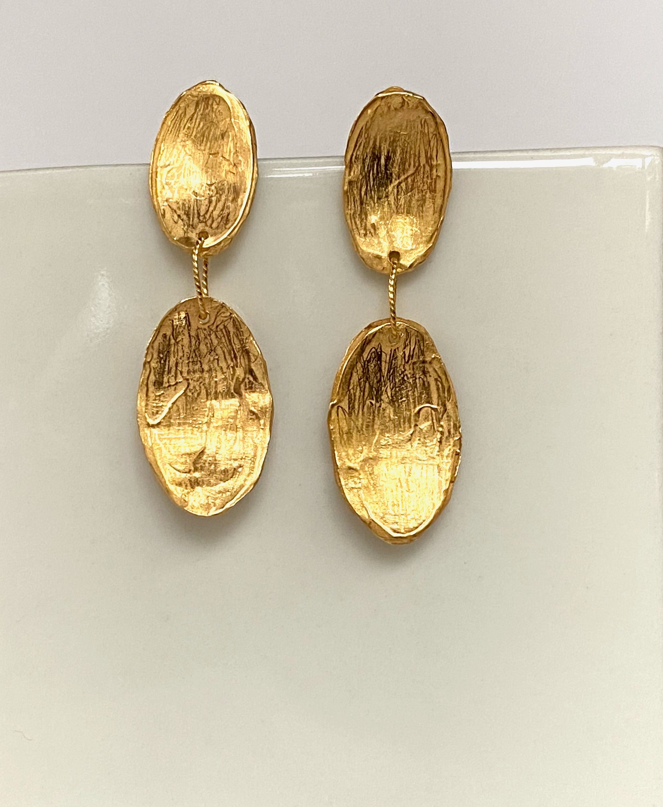 Pendiente dos óvalos