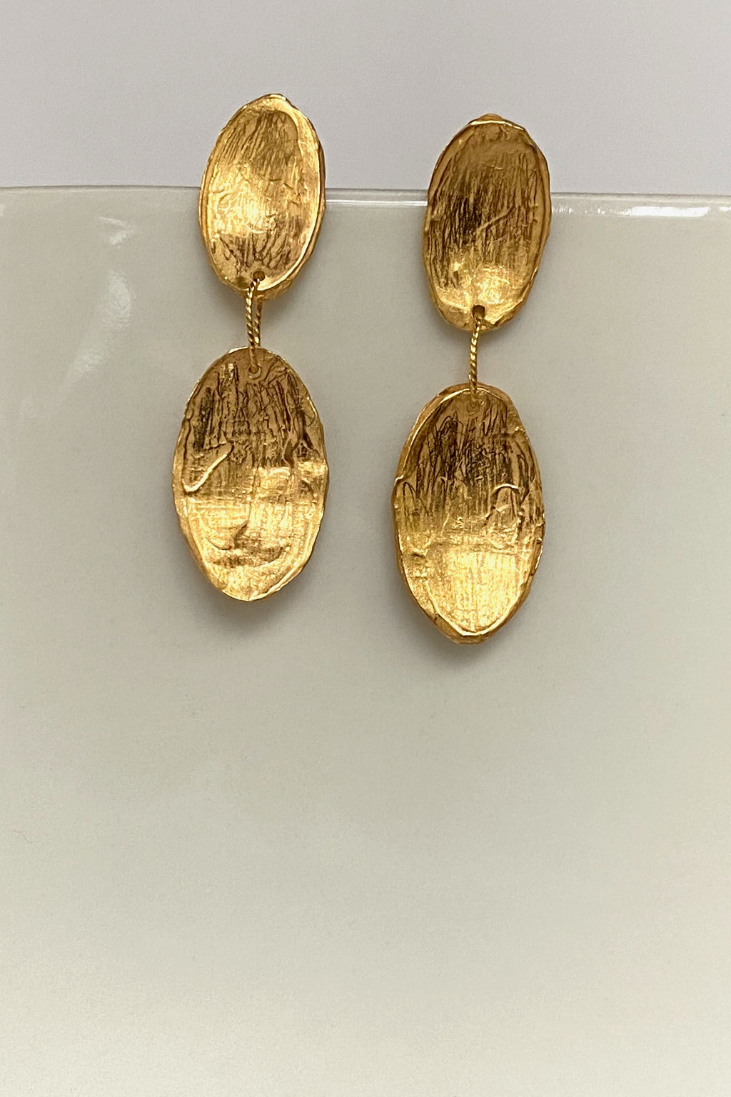 Pendiente dos óvalos